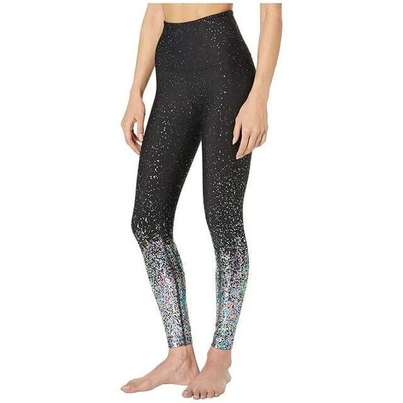 BEYOND YOGA Alloy Rainbow Ombre High Waisted Speckled Midi Legging USA SIZE XS - Picture 2 of 15